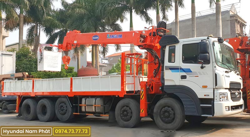 Xe Tải Hyundai 5 Chân HD360 Gắn Cẩu 10 Tấn Kanglim KS2605